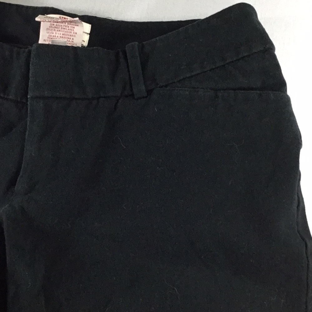 Y2K Black Daily Basic Straight Leg Cropped Capris Stretchy Office chic Size 4 - Picture 2 of 7